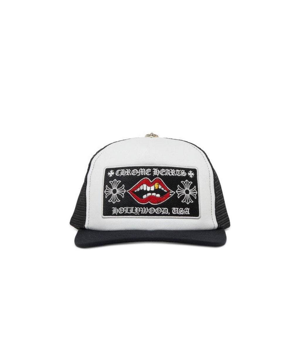 Chrome Hearts Chomper Hollywood Trucker Hat Black/ White