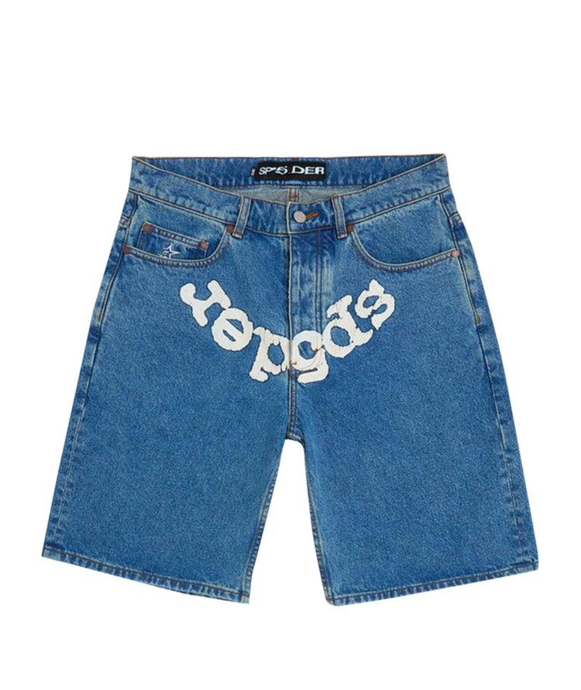 Sp5der Logo Demin Short Blue