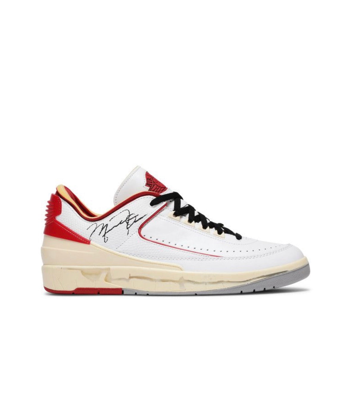 Off-White x Air Jordan Retro 2 Low White Varsity Red