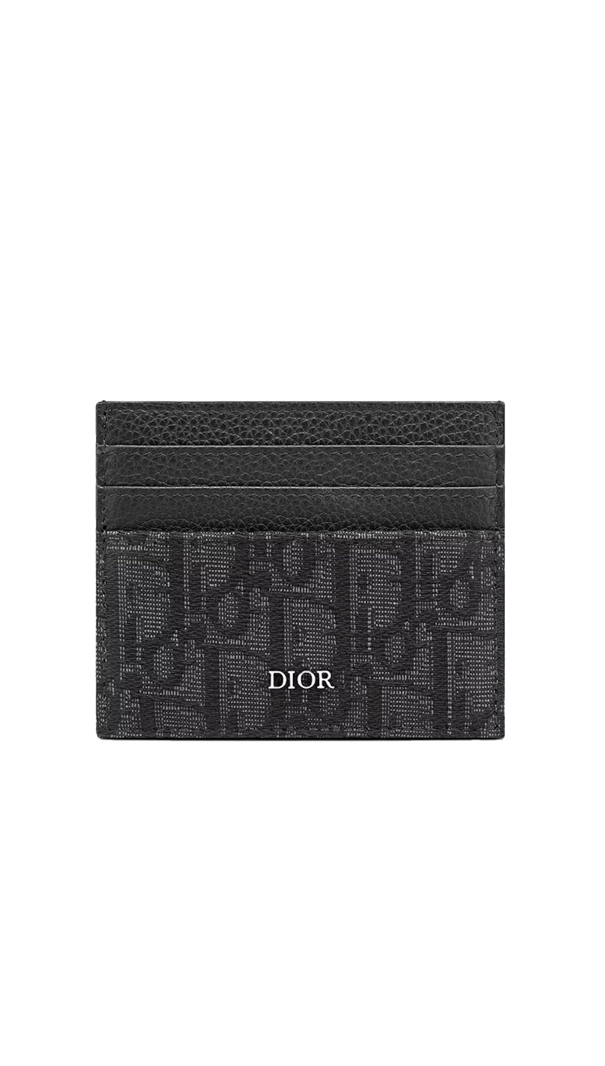 Dior Card Holder Oblique Jacquard Black