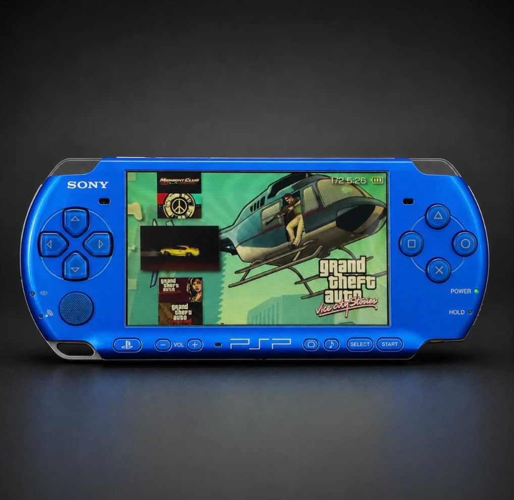 PSP 3000 Vibrant Blue 64Gb Original Case #1081