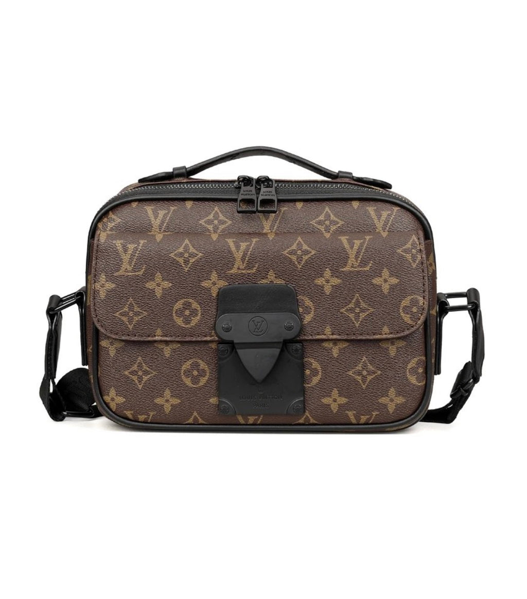Louis Vuitton S‑Lock Sling Bag Monogram Macassar Brown