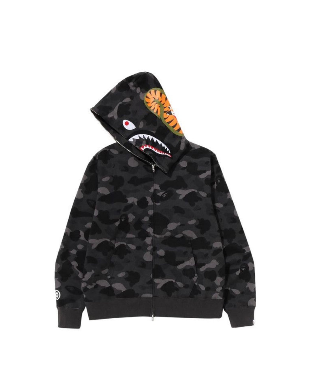 Bape Color Camo Shark Full Zip Hoodie Black