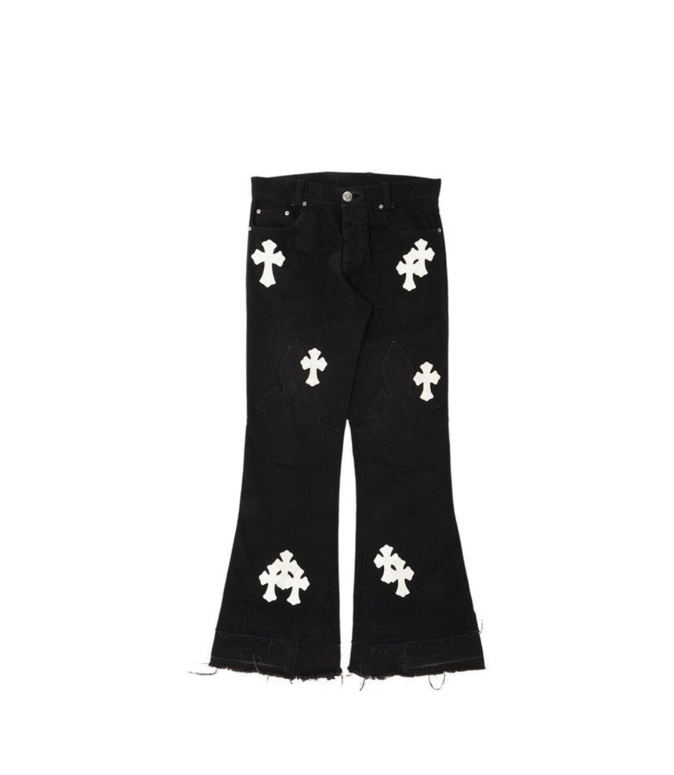 Chrome Hearts Jeans With Cross Black