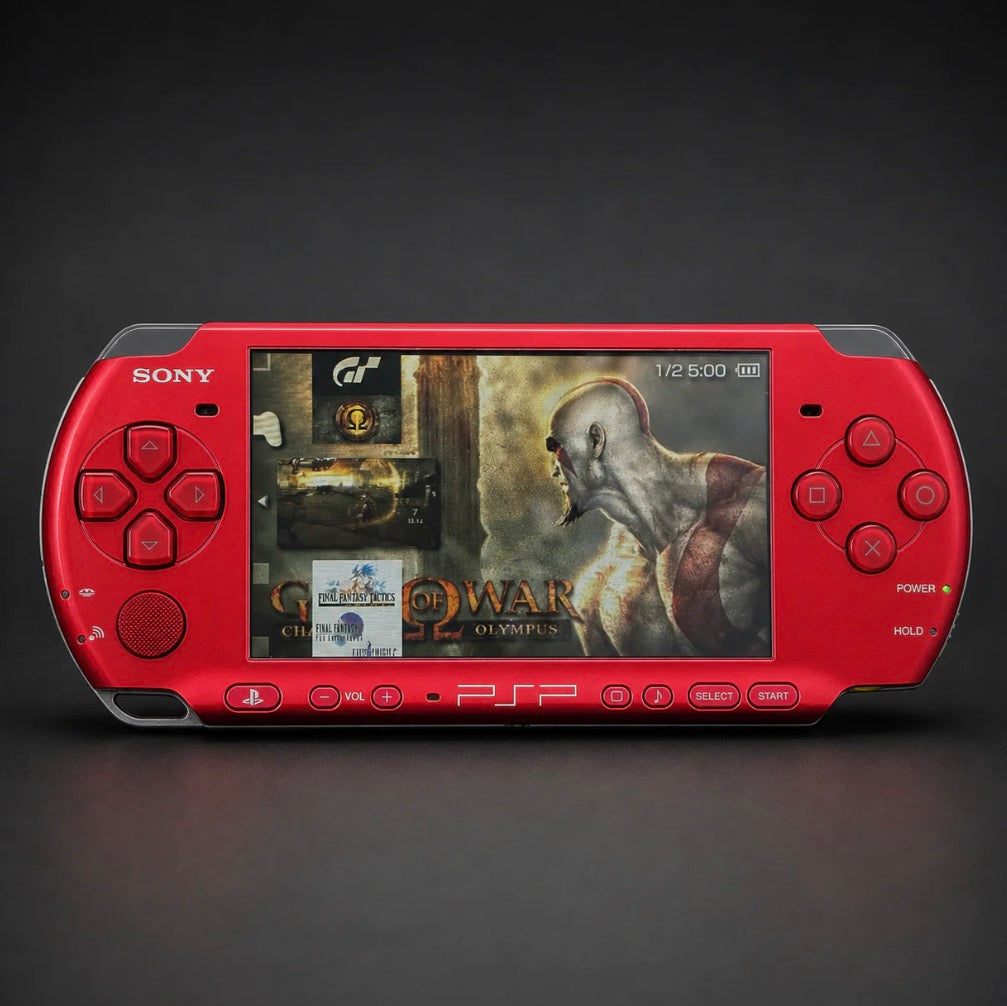 PSP 3000 Radiant Red  Ball 64GB Original Case #1080
