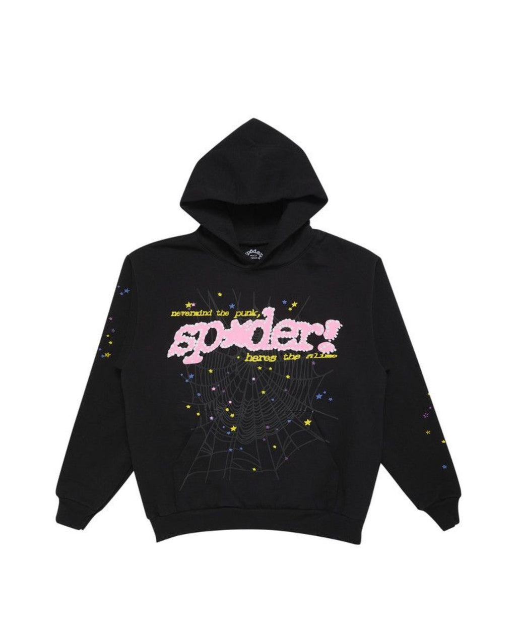 Sp5der Pink Hoodie Black