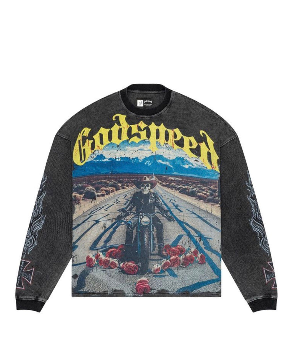 Godspeed Long Lonely Road Thermal Long Sleeve Grey Wash