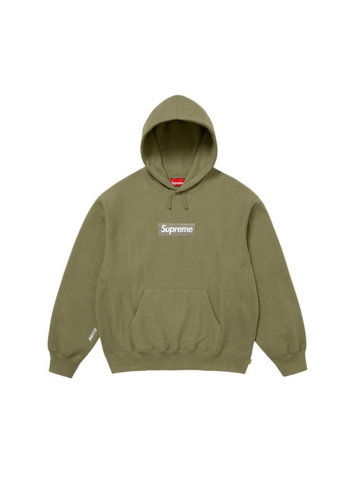 Supreme Box Logo Hooded Sweatshirt Light Olive