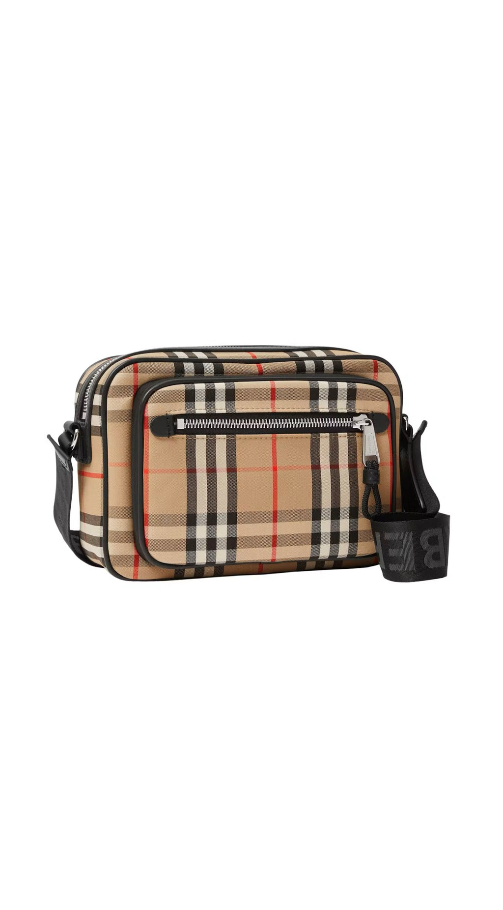 Burberry Archive Beige Vintage Check And Leather Crossbody Bag
